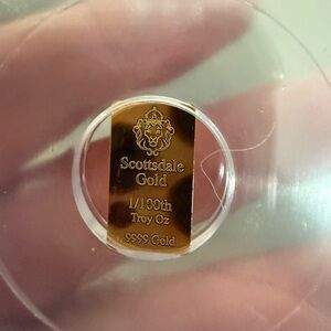 Scottsdale Gold 1/100th Troy Oz .9999 Gold Bar